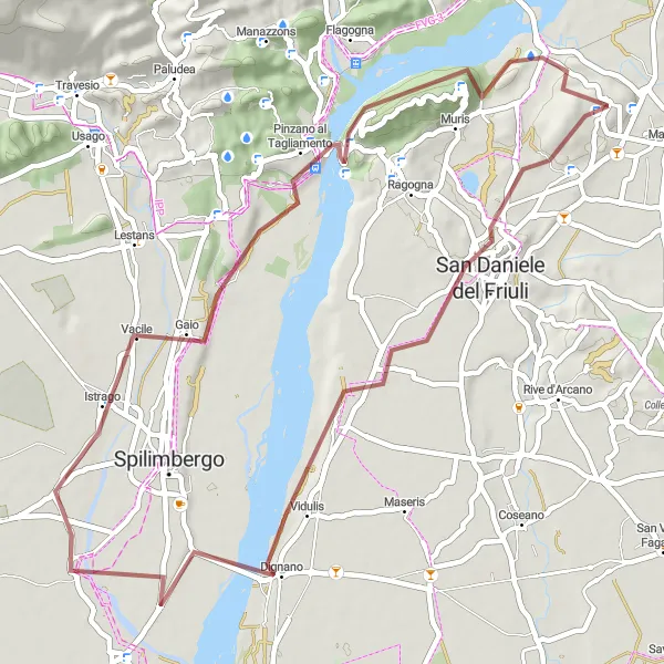 Miniatura della mappa di ispirazione al ciclismo "Colli e Castelli di Friuli" nella regione di Friuli-Venezia Giulia, Italy. Generata da Tarmacs.app, pianificatore di rotte ciclistiche