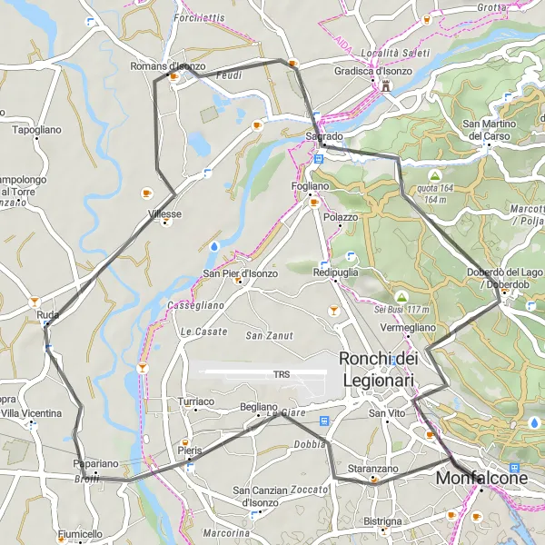 Karten-Miniaturansicht der Radinspiration "Fahrradtour entlang der Küste" in Friuli-Venezia Giulia, Italy. Erstellt vom Tarmacs.app-Routenplaner für Radtouren