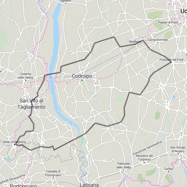 Miniatura mapy "Odkrywanie północnego Friuli" - trasy rowerowej w Friuli-Venezia Giulia, Italy. Wygenerowane przez planer tras rowerowych Tarmacs.app