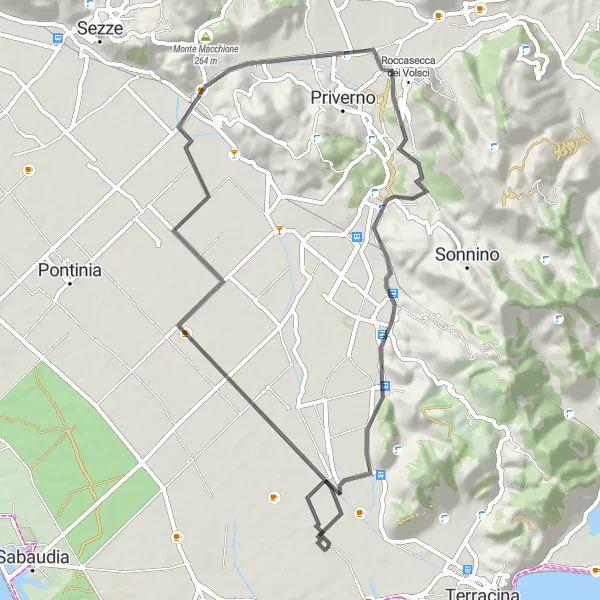 Miniatura della mappa di ispirazione al ciclismo "Avventura sulla Strada di Monte Cucca" nella regione di Lazio, Italy. Generata da Tarmacs.app, pianificatore di rotte ciclistiche