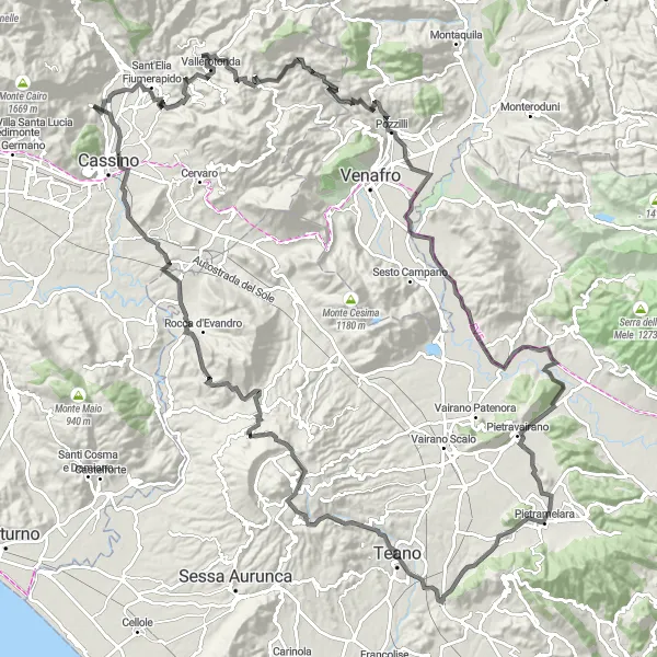 Map miniature of "The SBN Loop" cycling inspiration in Lazio, Italy. Generated by Tarmacs.app cycling route planner