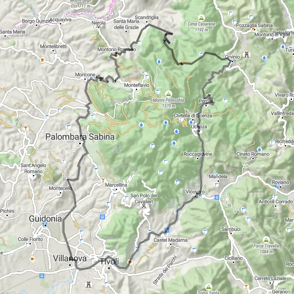 Miniatura della mappa di ispirazione al ciclismo "Giro in bici da La Botte" nella regione di Lazio, Italy. Generata da Tarmacs.app, pianificatore di rotte ciclistiche