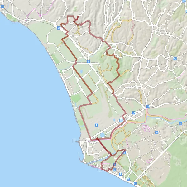 Map miniature of "Off the Beaten Path" cycling inspiration in Lazio, Italy. Generated by Tarmacs.app cycling route planner
