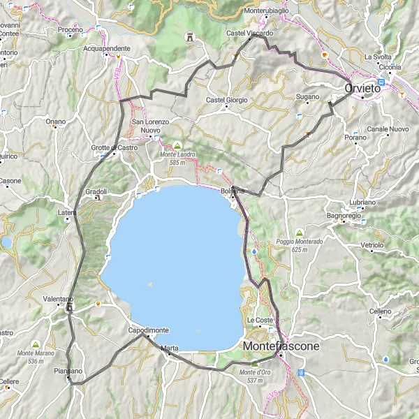 Miniatura della mappa di ispirazione al ciclismo "Giro in bicicletta Monte Starnina" nella regione di Lazio, Italy. Generata da Tarmacs.app, pianificatore di rotte ciclistiche