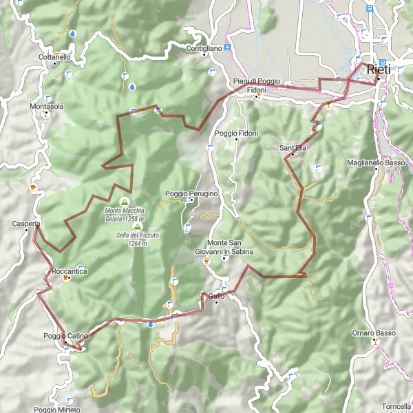 Miniatura della mappa di ispirazione al ciclismo "Sant'Elia Gravel Adventure" nella regione di Lazio, Italy. Generata da Tarmacs.app, pianificatore di rotte ciclistiche