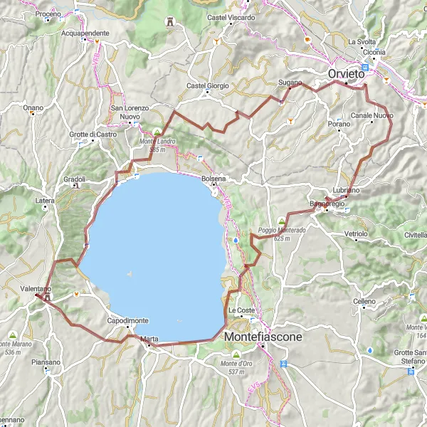Map miniature of "Off-road Adventure" cycling inspiration in Lazio, Italy. Generated by Tarmacs.app cycling route planner