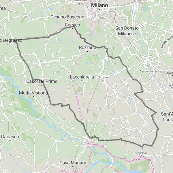 Miniatura mapy "Wycieczka po okolicach Mediolanu" - trasy rowerowej w Lombardia, Italy. Wygenerowane przez planer tras rowerowych Tarmacs.app