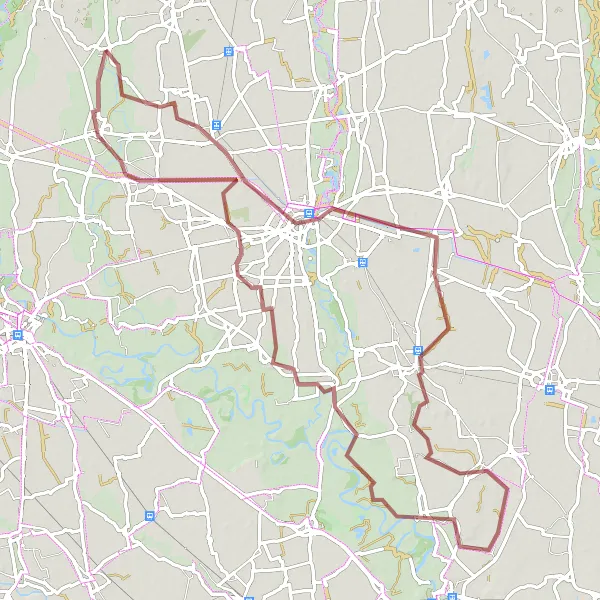 Mapa miniatúra "Scenic Route to Crema" cyklistická inšpirácia v Lombardia, Italy. Vygenerované cyklistickým plánovačom trás Tarmacs.app