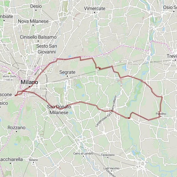 Miniatura della mappa di ispirazione al ciclismo "Giro dei Navigli Milanesi" nella regione di Lombardia, Italy. Generata da Tarmacs.app, pianificatore di rotte ciclistiche