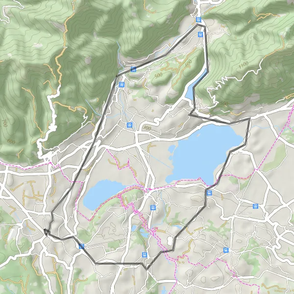 Mapa miniatúra "Scenic Road Cycling Route Through Erba and Lambrugo" cyklistická inšpirácia v Lombardia, Italy. Vygenerované cyklistickým plánovačom trás Tarmacs.app