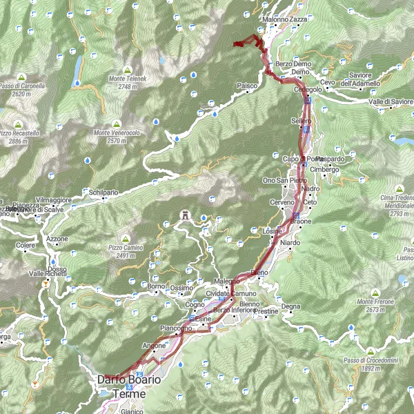Miniatura mapy "Wspinaczka wzdłuż rzeki" - trasy rowerowej w Lombardia, Italy. Wygenerowane przez planer tras rowerowych Tarmacs.app