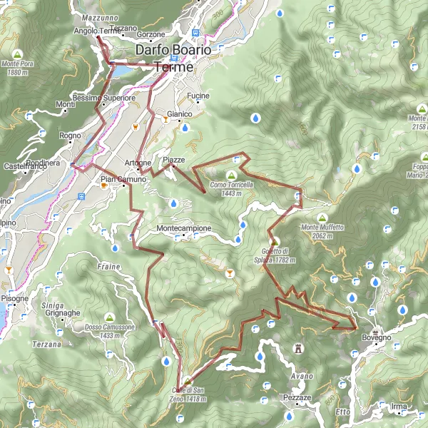 Miniature de la carte de l'inspiration cycliste "Aventure gravel à travers les montagnes lombardes" dans la Lombardia, Italy. Générée par le planificateur d'itinéraire cycliste Tarmacs.app