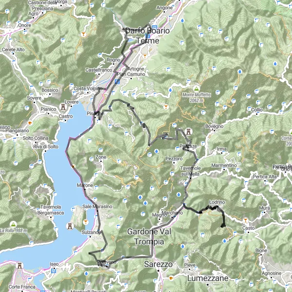 Miniatua del mapa de inspiración ciclista "Aventura montañosa en Lombardia" en Lombardia, Italy. Generado por Tarmacs.app planificador de rutas ciclistas