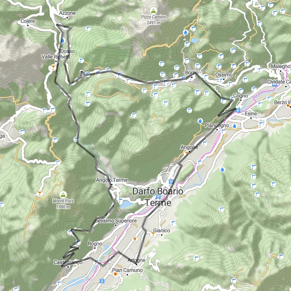 Miniature de la carte de l'inspiration cycliste "Tour des Alpes - Lombardia" dans la Lombardia, Italy. Générée par le planificateur d'itinéraire cycliste Tarmacs.app