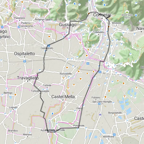 Miniatua del mapa de inspiración ciclista "Ruta de Ciclismo por Carretera en Azzano Mella y Alrededores" en Lombardia, Italy. Generado por Tarmacs.app planificador de rutas ciclistas