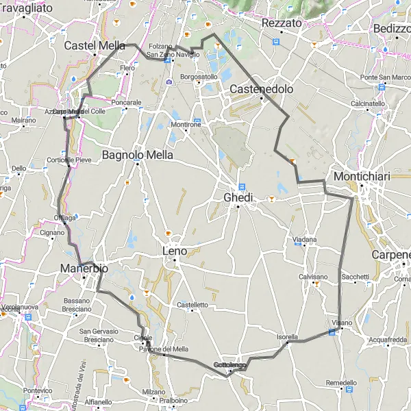 Kartminiatyr av "Vacker Lombardia Road Cycling Route" cykelinspiration i Lombardia, Italy. Genererad av Tarmacs.app cykelruttplanerare