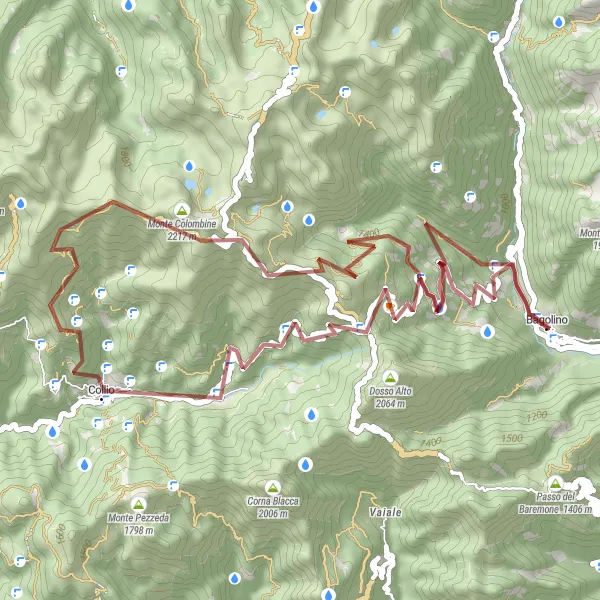Miniatua del mapa de inspiración ciclista "Ruta de Grava al Giogo del Maniva" en Lombardia, Italy. Generado por Tarmacs.app planificador de rutas ciclistas