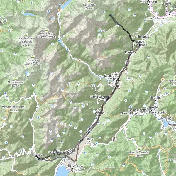 Miniatua del mapa de inspiración ciclista "Ruta de Carretera al Sella di Bondo" en Lombardia, Italy. Generado por Tarmacs.app planificador de rutas ciclistas