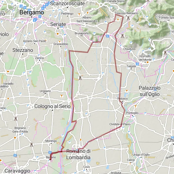 Miniatuurkaart van de fietsinspiratie "Avontuur in de Heuvels van Lombardije" in Lombardia, Italy. Gemaakt door de Tarmacs.app fietsrouteplanner