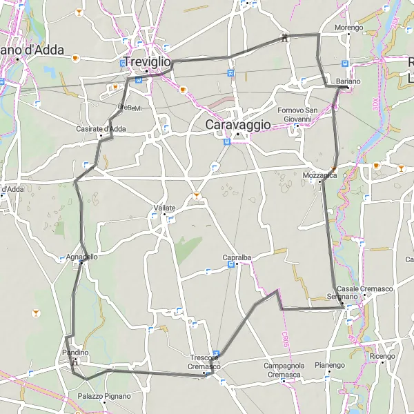 Miniatuurkaart van de fietsinspiratie "Pittoreske fietstocht door Lombardije" in Lombardia, Italy. Gemaakt door de Tarmacs.app fietsrouteplanner