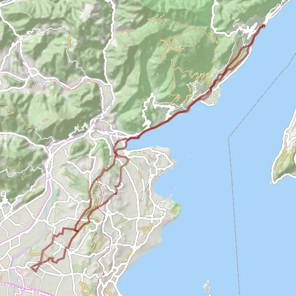 Map miniature of "The Gravel Adventure Around Bedizzole" cycling inspiration in Lombardia, Italy. Generated by Tarmacs.app cycling route planner