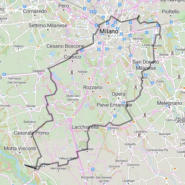 Mapa miniatúra "Panoramatická cesta po Lombardii" cyklistická inšpirácia v Lombardia, Italy. Vygenerované cyklistickým plánovačom trás Tarmacs.app