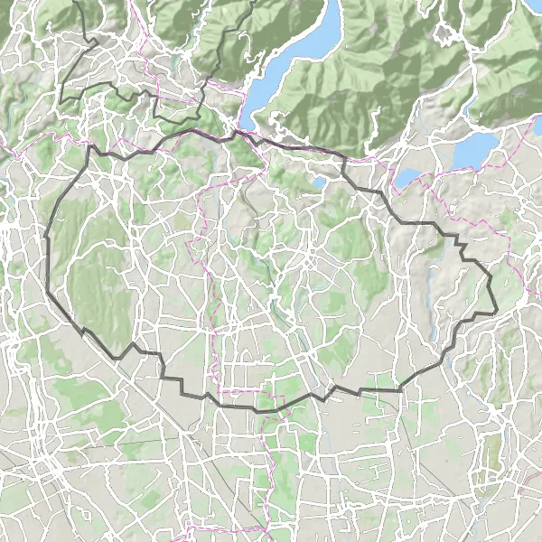 Map miniature of "Como Lake Scenic Ride" cycling inspiration in Lombardia, Italy. Generated by Tarmacs.app cycling route planner