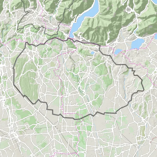 Miniaturekort af cykelinspirationen "Udforsk Seveso og Como på cykel" i Lombardia, Italy. Genereret af Tarmacs.app cykelruteplanlægger