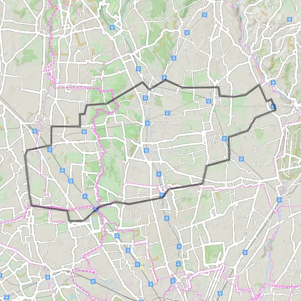 Miniatuurkaart van de fietsinspiratie "Fietsen in de omgeving van Biassono (Lombardije, Italië)" in Lombardia, Italy. Gemaakt door de Tarmacs.app fietsrouteplanner