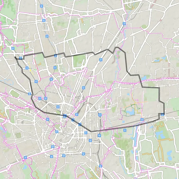 Karttaminiaatyyri "Kaupunkiseikkailu Milanossa" pyöräilyinspiraatiosta alueella Lombardia, Italy. Luotu Tarmacs.app pyöräilyreittisuunnittelijalla