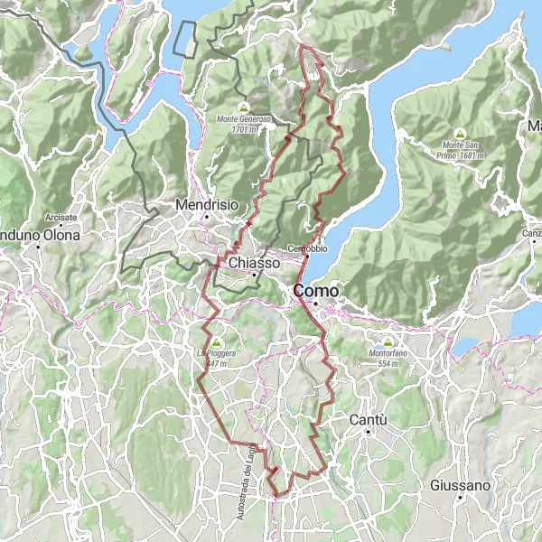 Miniatuurkaart van de fietsinspiratie "Grindpad door de bergen van Lombardije" in Lombardia, Italy. Gemaakt door de Tarmacs.app fietsrouteplanner