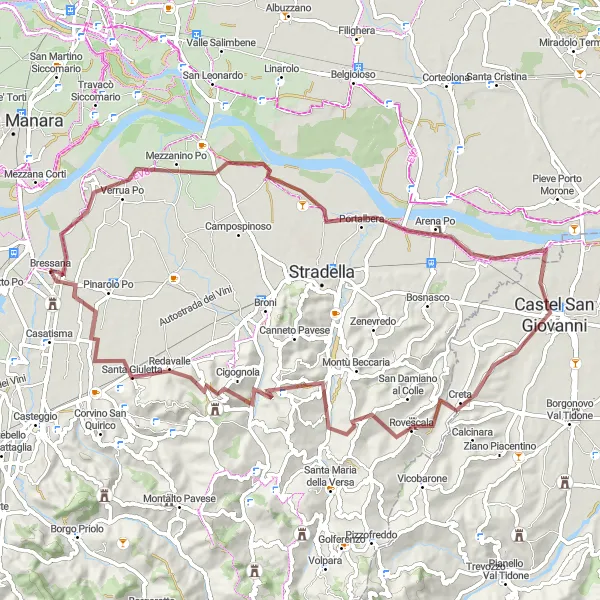 Miniatuurkaart van de fietsinspiratie "Gravelavontuur in Lombardije" in Lombardia, Italy. Gemaakt door de Tarmacs.app fietsrouteplanner