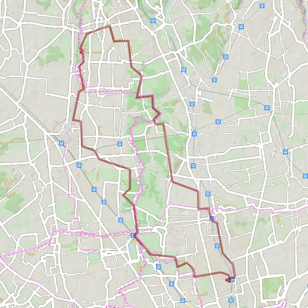 Mapa miniatúra "Gravel medzi Bressom a Limbiate" cyklistická inšpirácia v Lombardia, Italy. Vygenerované cyklistickým plánovačom trás Tarmacs.app