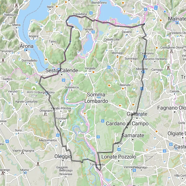 Miniatuurkaart van de fietsinspiratie "Roadtrip door Lombardia" in Lombardia, Italy. Gemaakt door de Tarmacs.app fietsrouteplanner