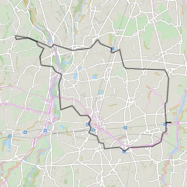 Miniatura della mappa di ispirazione al ciclismo "Giro in bici da Busnago a Brembate e ritorno" nella regione di Lombardia, Italy. Generata da Tarmacs.app, pianificatore di rotte ciclistiche