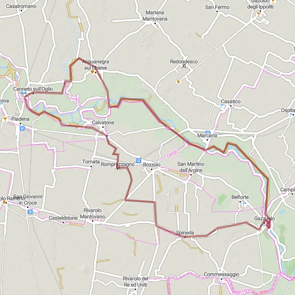 Mapa miniatúra "Gravelový okruh v Lombardii" cyklistická inšpirácia v Lombardia, Italy. Vygenerované cyklistickým plánovačom trás Tarmacs.app
