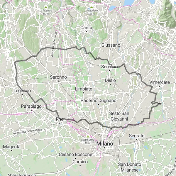 Miniatuurkaart van de fietsinspiratie "Lombardia's Groene Wegen Tour" in Lombardia, Italy. Gemaakt door de Tarmacs.app fietsrouteplanner