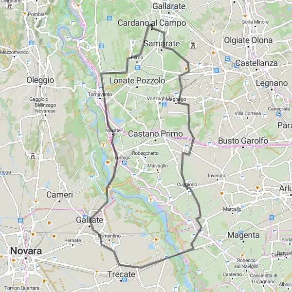 Karten-Miniaturansicht der Radinspiration "Ländliche Schönheit von Lombardia" in Lombardia, Italy. Erstellt vom Tarmacs.app-Routenplaner für Radtouren