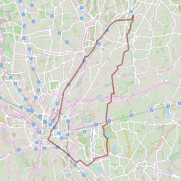 Miniatuurkaart van de fietsinspiratie "Gravelroute van Carnate naar Milaan en Monza" in Lombardia, Italy. Gemaakt door de Tarmacs.app fietsrouteplanner