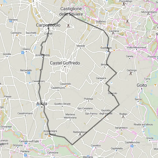 Map miniature of "The Historic Marvels Route" cycling inspiration in Lombardia, Italy. Generated by Tarmacs.app cycling route planner