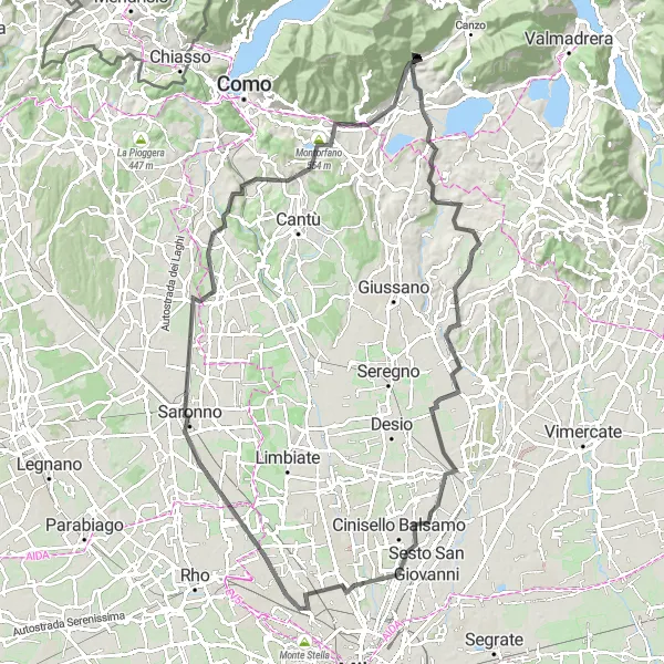 Miniatua del mapa de inspiración ciclista "Ruta Panorámica de Ciclismo por Lombardia" en Lombardia, Italy. Generado por Tarmacs.app planificador de rutas ciclistas