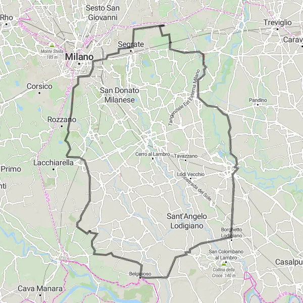 Mapa miniatúra "Cestovanie do Lombardska" cyklistická inšpirácia v Lombardia, Italy. Vygenerované cyklistickým plánovačom trás Tarmacs.app