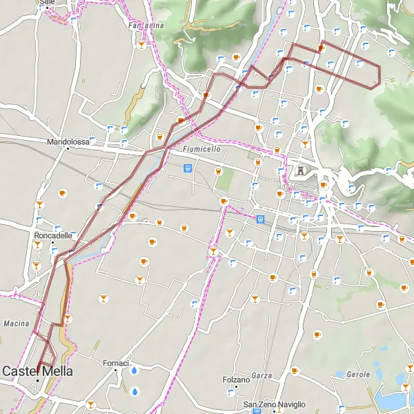 Kartminiatyr av "Kupert landeveirute" sykkelinspirasjon i Lombardia, Italy. Generert av Tarmacs.app sykkelrutoplanlegger