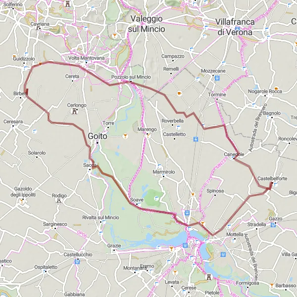 Zemljevid v pomanjšavi "Rocca di Sparafucile - Monte Cucco Gravel Ride" kolesarske inspiracije v Lombardia, Italy. Generirano z načrtovalcem kolesarskih poti Tarmacs.app