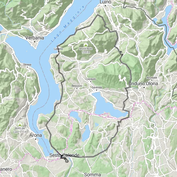 Karttaminiaatyyri "Castelletto Sopra Ticinon kierros" pyöräilyinspiraatiosta alueella Lombardia, Italy. Luotu Tarmacs.app pyöräilyreittisuunnittelijalla