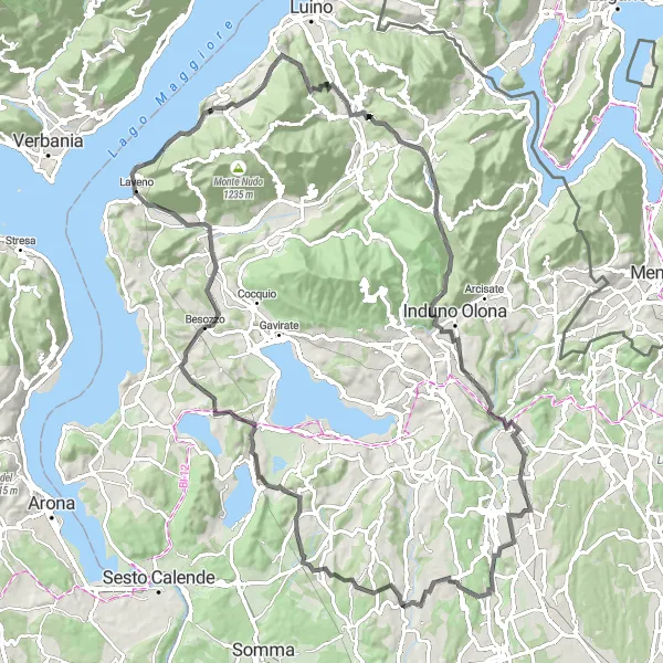 Miniatura mapy "Trasa z Castelveccana z belwederem na trasie" - trasy rowerowej w Lombardia, Italy. Wygenerowane przez planer tras rowerowych Tarmacs.app