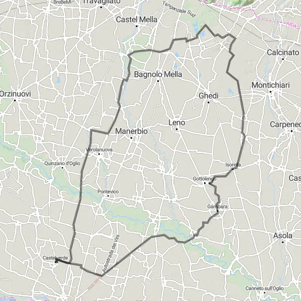 Karttaminiaatyyri "Olmeneta - Scandolara Ripa d'Oglio Route" pyöräilyinspiraatiosta alueella Lombardia, Italy. Luotu Tarmacs.app pyöräilyreittisuunnittelijalla