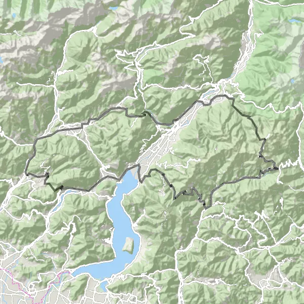 Miniatura della mappa di ispirazione al ciclismo "Sfida epica tra le montagne bergamasche" nella regione di Lombardia, Italy. Generata da Tarmacs.app, pianificatore di rotte ciclistiche