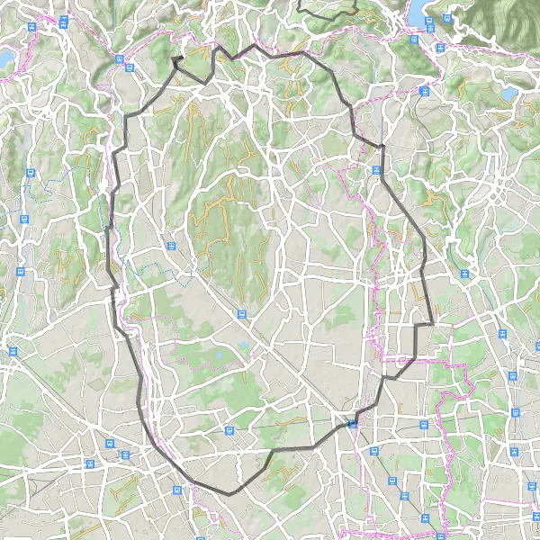 Miniatuurkaart van de fietsinspiratie "Verborgen Schatten van Lombardije" in Lombardia, Italy. Gemaakt door de Tarmacs.app fietsrouteplanner