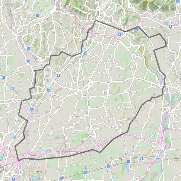 Map miniature of "Trezzo Loop" cycling inspiration in Lombardia, Italy. Generated by Tarmacs.app cycling route planner